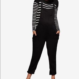Black Maternity Overalls